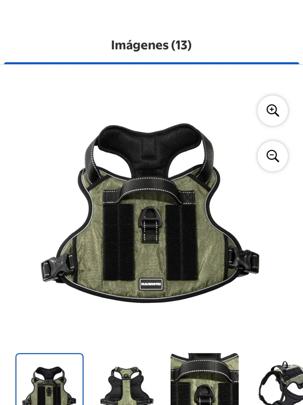 Harness Dog Vest Harness in Olive Green with Black Trim